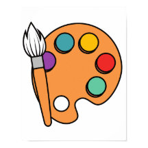 🎨 palett och penselpensel - konstnärlig utskrift