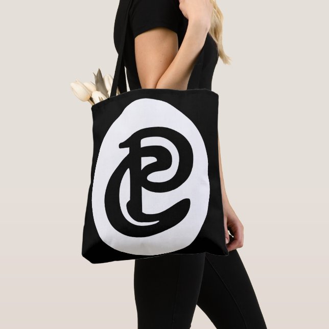 Palette & Chisel Svart Logotyp Tote Tygkasse (Närbild)