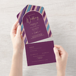 Palette Plum Lila Turcos Ro Guld Bröllop