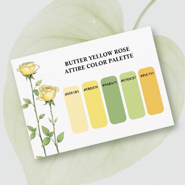 Paletten Butter gul ros bröllop färg Tilläggskort (Skapare uppladdad)