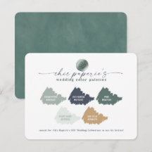 Palettkort för grönt Navy Guld sommar Bröllop Färg