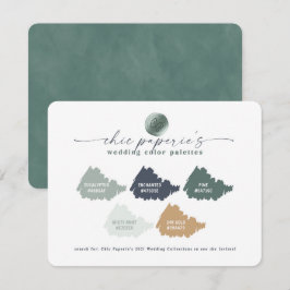 Palettkort för grönt Navy Guld sommar Bröllop Färg