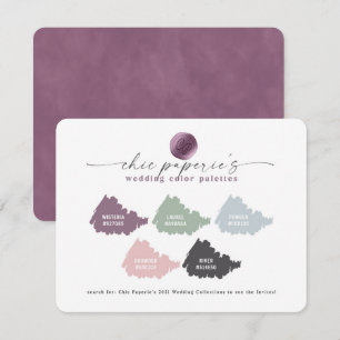 Palettkort för Lavender Rosa Vår bröllop Färg