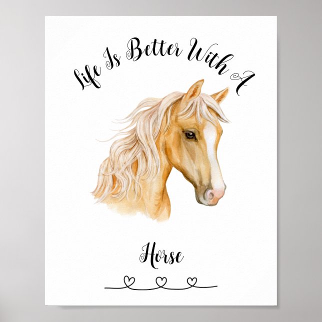 Palimino Horse Wall Art Poster (Framsidan)