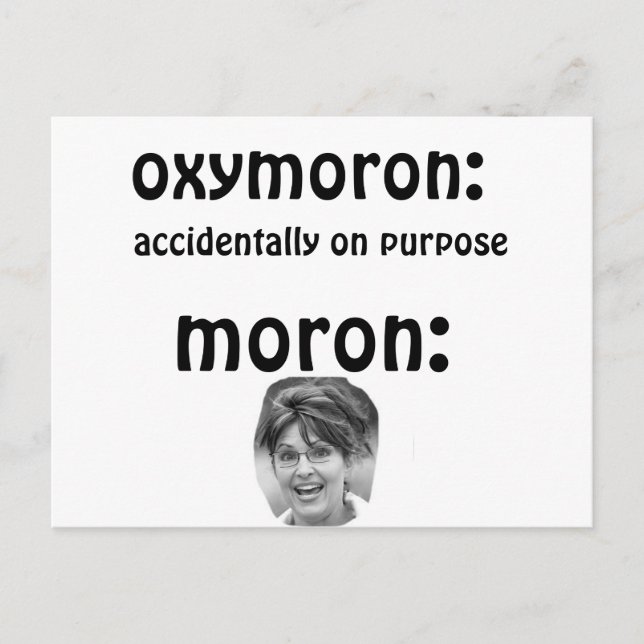 Palin Oxymoron Vykort (Framsida)