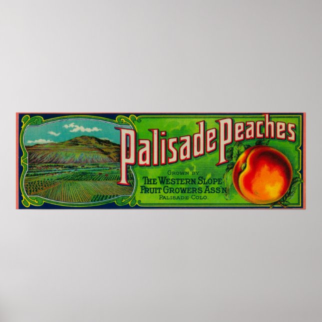 Palisade Peach-etikett Poster (Framsidan)