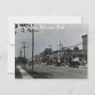 Palisades Park NJ Broad Ave 1920-talet Vykort