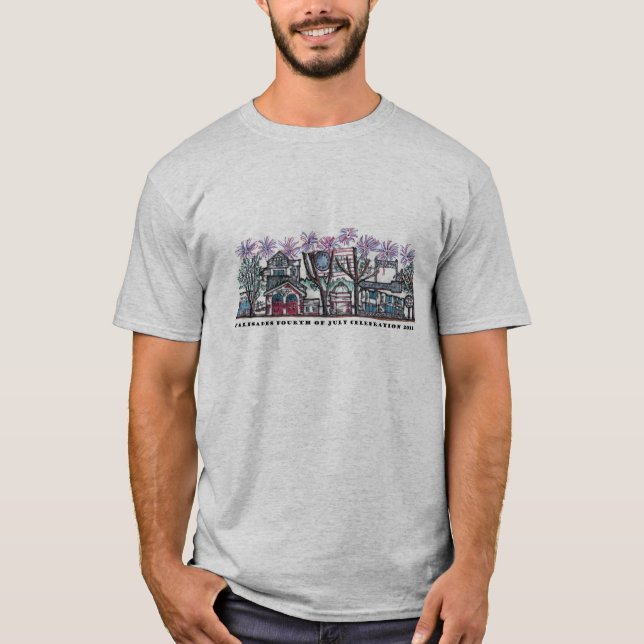 Palisadesgemenskapparad 4th av firande 2012 t-shirt (Framsida)
