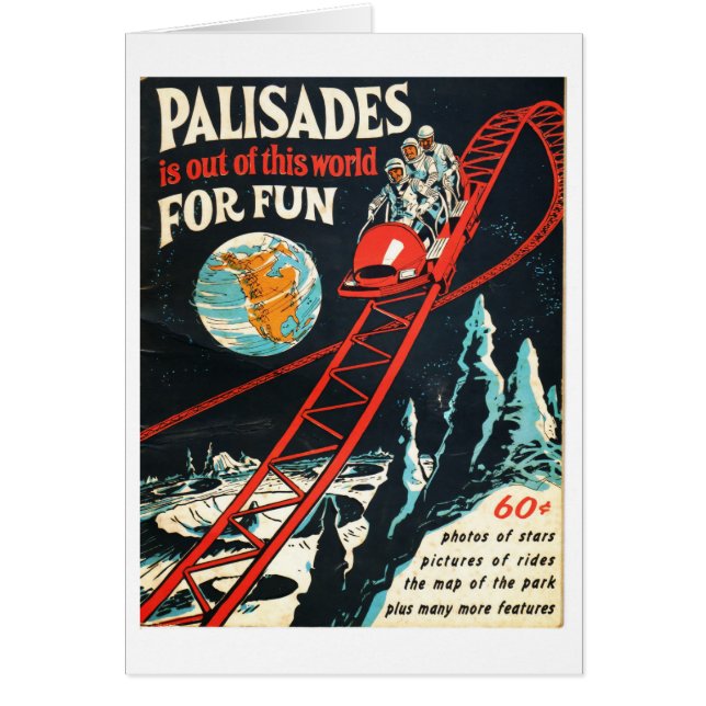 Palisadesvintage affisch hälsningskort (Framsidan)