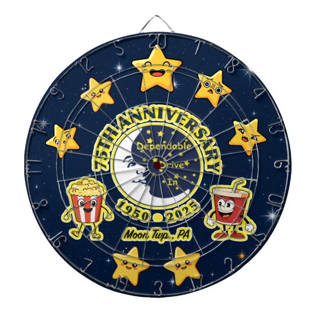 Pålitlig Drive In 75-årsjubileum Dartboard Darttavla (Framsidan)