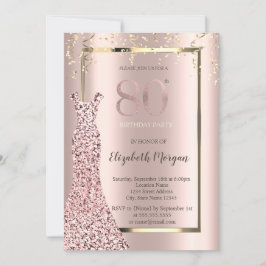 Paljettkjol Roséguld 80-årsdag Inbjudningar
