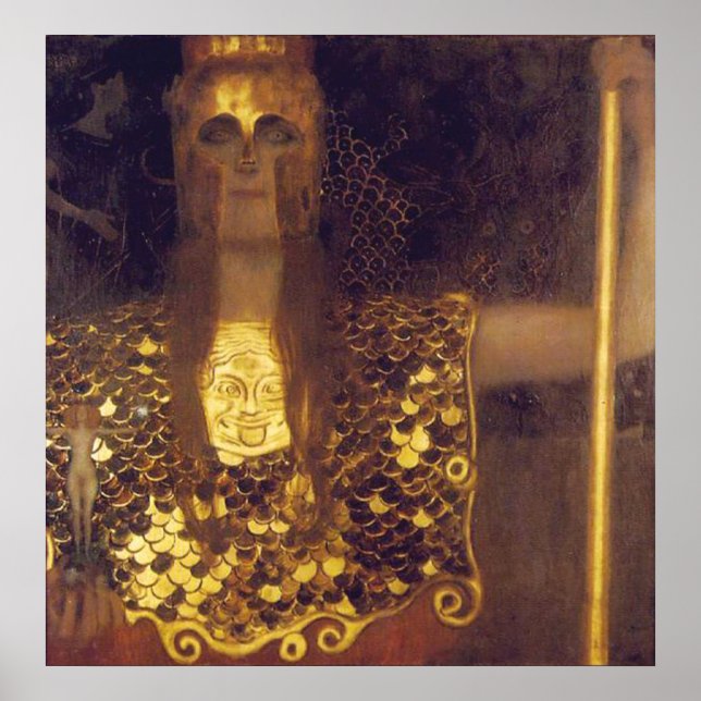 Pallas Athena av Gustav Klimt Poster (Framsidan)