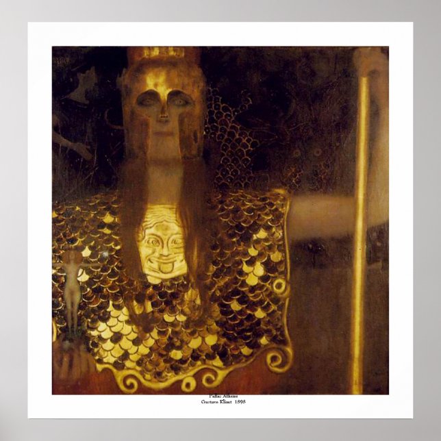 Pallas Athena av Gustav Klimt Poster (Framsidan)