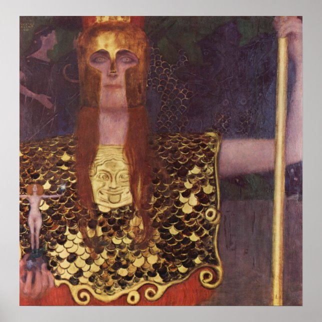 Pallas Athena av Gustav Klimt Poster (Framsidan)