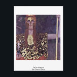 Pallas Athena by Gustav Klimt Vykort<br><div class="desc">Pallas Athena av Gustav Klimt.

Pallas Athenas mästerverk av Gustav Klimt.

 Gustav Klimt: Österrikiska symbolmålare och en av de mest framstående medlemmarna i Seessionsrörelsen i Wien. Hans stora verk omfattar målningar,  mord,  skisser och andra konstföremål.</div>