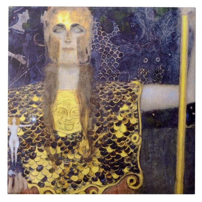 Pallas Athena, Gustav Klimt Kakelplatta (Framsidan)