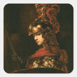 Pallas Athena or, Armored Figur, 1664-65 Fyrkantigt Klistermärke