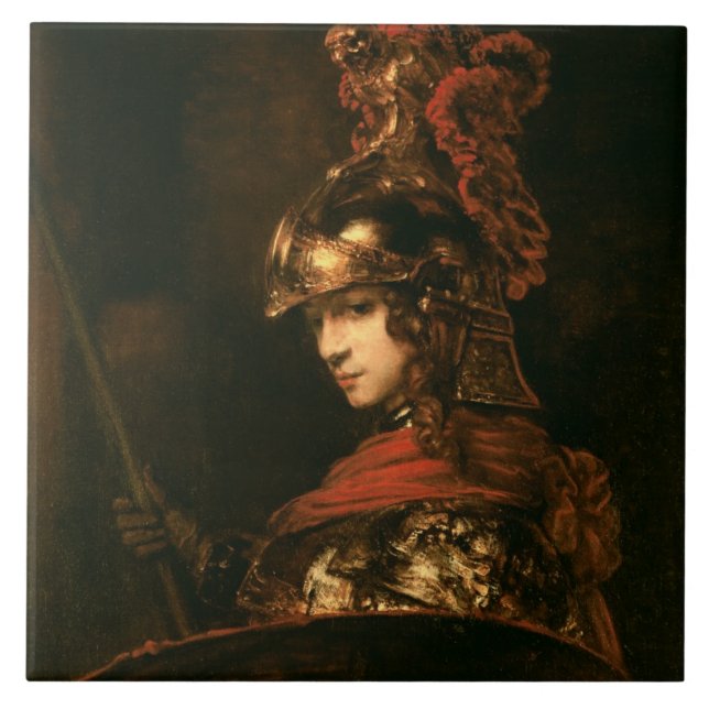 Pallas Athena or, Armored Figur, 1664-65 Kakelplatta (Framsidan)