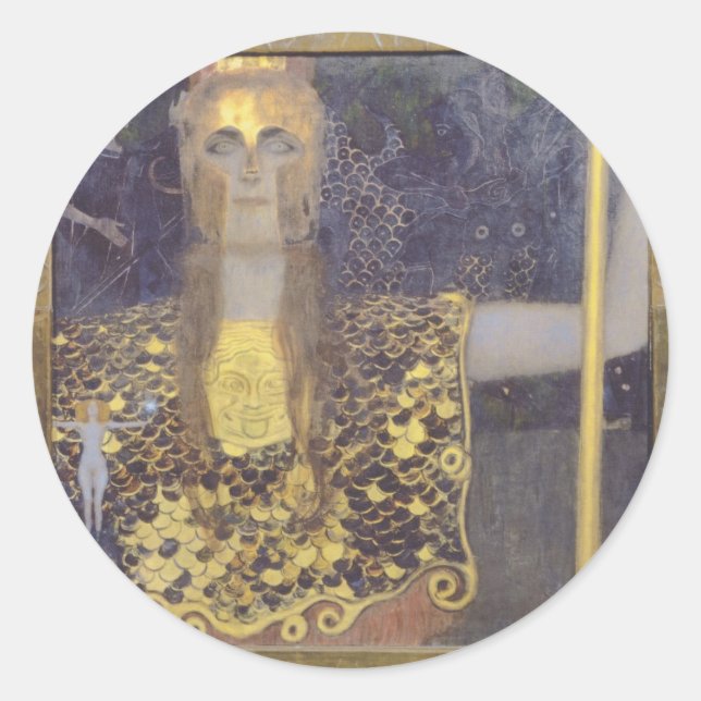 Pallas Athena Runt Klistermärke (Framsida)