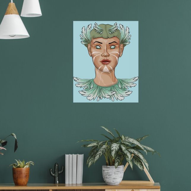 Pallas Athene Gudomlig Femininitet Sakral Konst Poster (Vardagsrum 1)