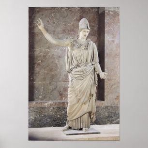 Pallas de Velletri, staty av helmeted Athena Poster