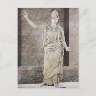 Pallas de Velletri, staty of helmeted Athena Vykort