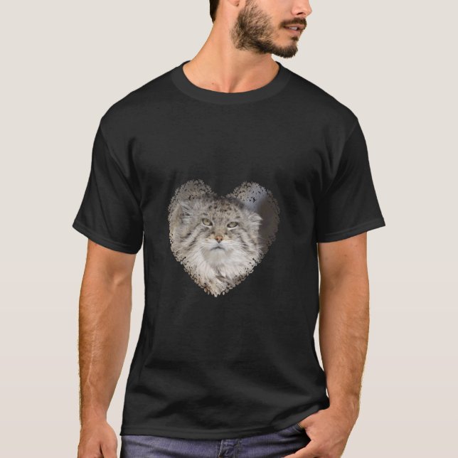 Pallas-katt i hjärtform t shirt (Framsida)
