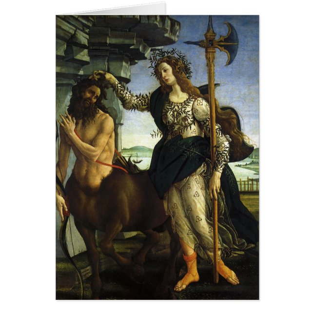 Pallas (Minerva) och Centaur av Sandro Botticelli Hälsningskort (Framsidan)