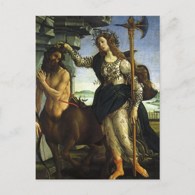 Pallas (Minerva) och Centaur av Sandro Botticelli Vykort (Framsida)