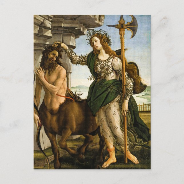 Pallas och Centaur av Sandro Botticelli Vykort (Framsida)