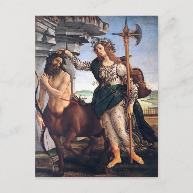 Pallas och Centaur, Sandro Botticelli Vykort (Framsida)