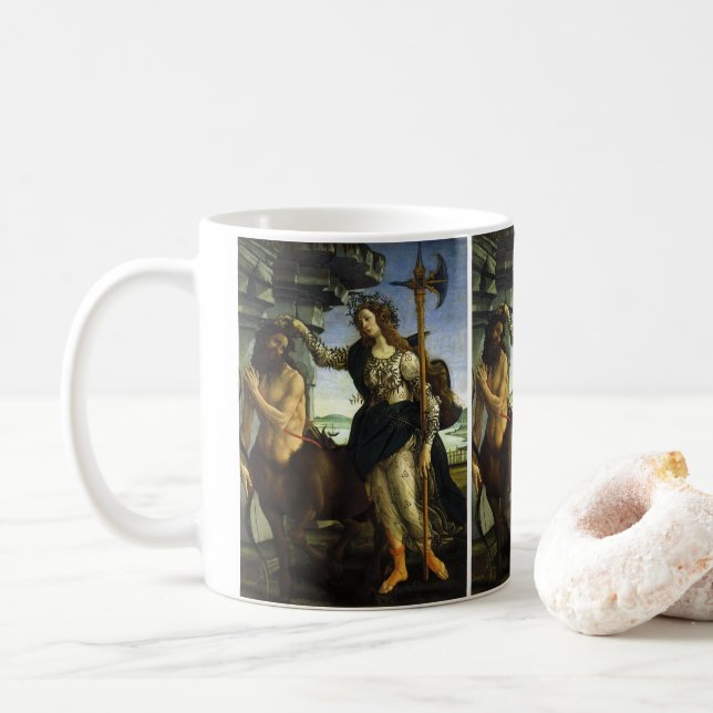 Pallas och centauren av Sandro Botticelli Kaffemugg (Med munk)