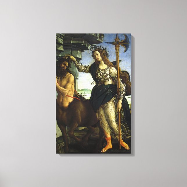 Pallas och kentauren av Sandro Botticelli Canvastryck (Framsida)