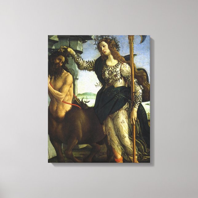 Pallas och kentauren av Sandro Botticelli Canvastryck (Framsida)