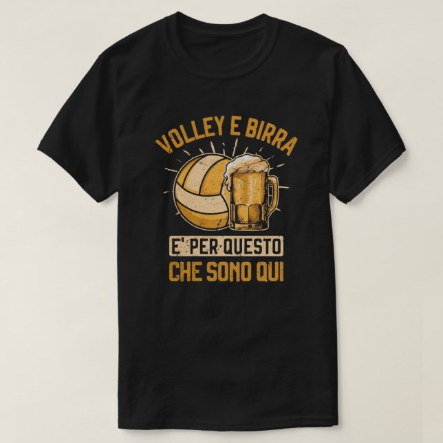Pallavolo e Birra Volley Divertente Pallavolista T Shirt (Design framsida)