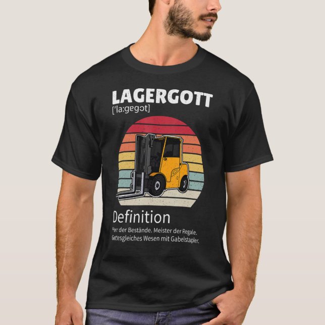 Pallet Forklift Warehouseman Logistician Satt 3 T Shirt (Framsida)