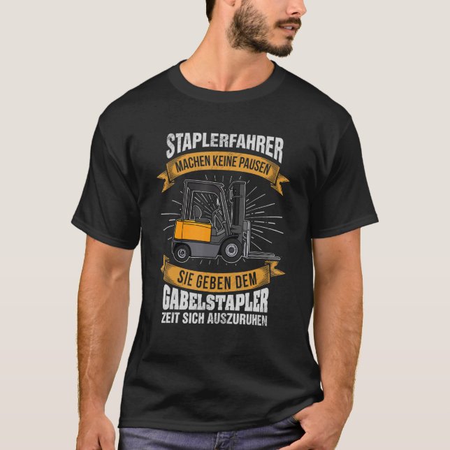 Pallet Forklift Warehouseman Logistician Satt 9 T Shirt (Framsida)