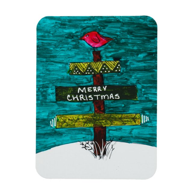 Pallet Julgran med Red Bird Magnet (Vertikal)