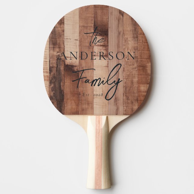 Pallet Wood Board Hand Written Family Name Pingisracket (Framsidan)