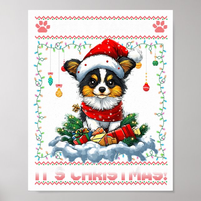 Pallon Christmas Tree Lights Decorations Dog Lover Poster (Framsidan)
