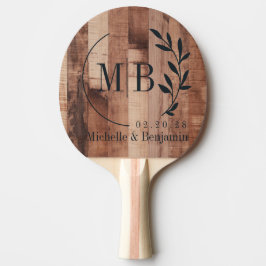 Pallvirke Brädor Blad Bröllop Monogram Pingisracket