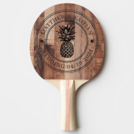 Pallvirkesbräda Ananas Bröllopskam & Namn Pingisracket