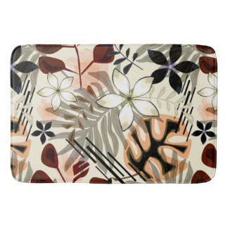 Palm and monstera leaves, tropical badrumsmatta