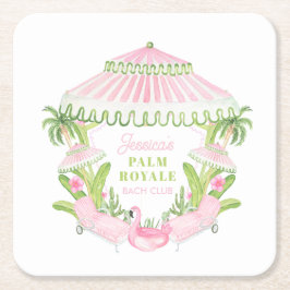 Palm Beach Cabana Bach Club | Möhippa Underlägg Papper Kvadrat