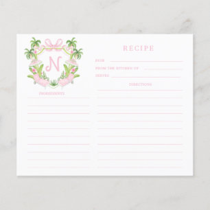 Palm Beach Cabana Crest Monogram Receptkort
