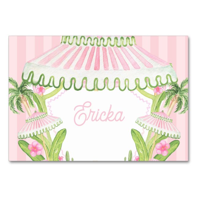 Palm Beach Cabana Place Card Bordsnummer (Framsidan)