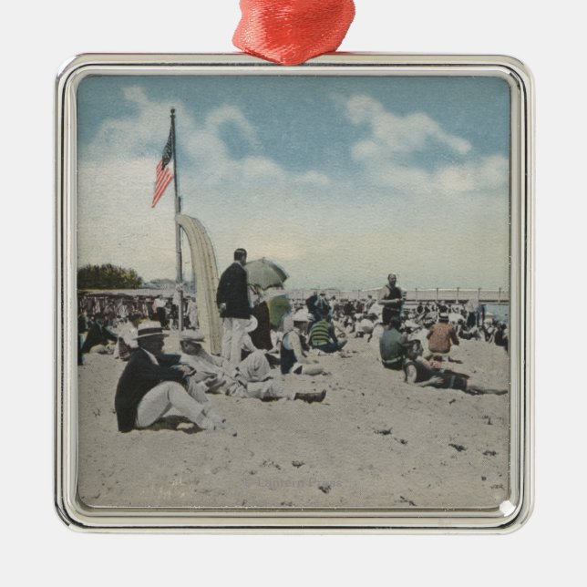 Palm Beach FL - den simma timmen Julgransprydnad Metall (Framsidan)