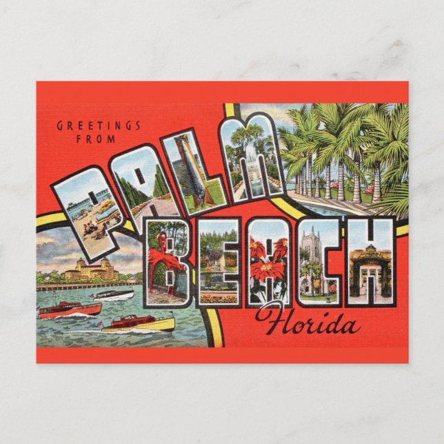 Palm Beach FL vykort (Framsida)