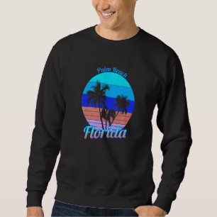 Palm Beach Florida Retro Tropiska Palmträd Semeste Lång Ärmad Tröja