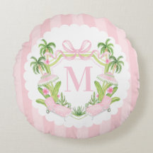 Palm Beach Pink Loungers Monogram Crest